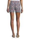 Sibylle Butterfly-Print Silk Shorts