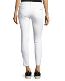 Nico Mid-Rise Skinny Ankle Jeans, White 