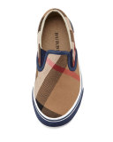 Navy Check Slip-On Sneaker, Toddler