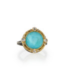 Old World Blue Turquoise & Diamond Ring