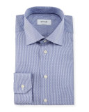 Contemporary-Fit Rope-Striped Dobby Dress Shirt, Navy