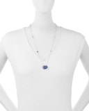 Blue Enamel & Sapphire Necklace with Diamonds