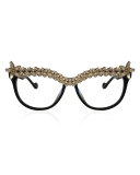 Decadent Ones Cat-Eye Optical Frames, Black