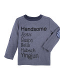 Handsome Long-Sleeve Jersey Tee, Light Blue, Size 3-24 Months