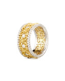 18K White & Yellow Gold Floral Filigree Ring with Diamonds, 1.42 TDW, Size 7