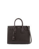 Sac de Jour Small Grained Leather/Python Satchel Bag, Dark Gray