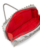 Piloutin Metallic Napa Chain Pochette Bag, Gunmetal