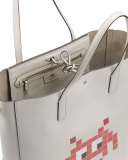 Ebury North-South Space Invader Tote Bag, White