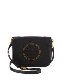 Studded Leather Full-Flap Crossbody Bag
