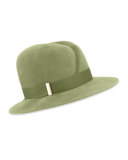 Nell Handmade Wool Fedora Hat, Olive