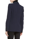 Woven Two-Button Jacket, Coastal Blue