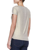 Soft Touch Short-Sleeve Metallic Crew