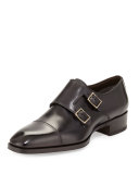 Gianni Double-Monk Strap Loafer, Gray