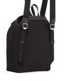 Technical Nylon Packaway Rucksack with Check Trim, Black