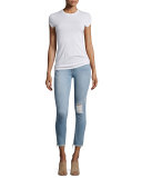 Farrow Instaslim High-Rise Skinny Ankle Jeans with Raw Hem, Trophy