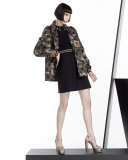 Long-Sleeve Star-Embellished Mini Dress, Black