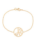 Mini Single Initial Diamond Bracelet, Yellow Gold