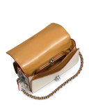 Dinky Double Studded Top-Handle Shoulder Bag, Cream