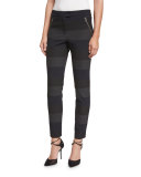 Stellan Striped Cigarette Pants, Gray