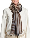 Soffio Animal-Print Cashmere-Silk Stole