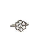 18K Black Gold & Diamond Flower Ring