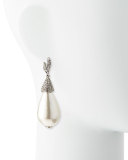 Pearly Crystal Teardrop Earrings