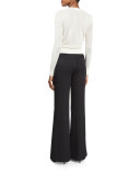 Paz Blouson Surplice Top, Ivory