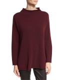 Long-Sleeve Mock-Neck Cashmere Tunic, Raisonette