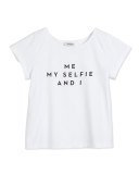 Me, My Selfie, and I Jersey Tee, White, Size 8-14