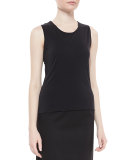 Sleeveless Jersey Tank, Black