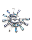 Europa Crystal Statement Brooch, Blue/Multi