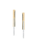 Short Stacked Bar Earrings with Diamonds