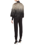 Delma Ombre Faux-Fur Jacket, Gray Ombre