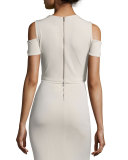 Vicki Cold-Shoulder Crop Top, Tan