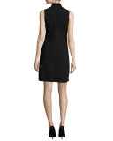 Eulia DR Tidle Paneled Suede Cocktail Dress, Black