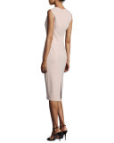 Bea Sleeveless Crepe Midi Dress, Cameo