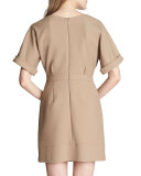 Ava Cuffed-Short-Sleeve Dress 