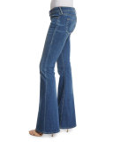Karlie Low-Rise Bell-Bottom Jeans, Authentic Blue