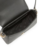 Saffiano Leather Micro Satchel Bag, Black