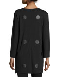 Long-Sleeve Leather-Dot Tunic 