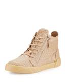 Men's Croc-Embossed Leather High-Top Sneaker