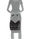 Raven Small Grommet Hobo Bag, Black