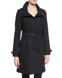 Gibbsmore Wool-Blend Single-Breasted Coat, Black
