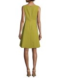 Nina Sleeveless Bateau-Neck Fit-&-Flare Dress