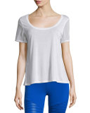 Luxx Mesh-Inset Short-Sleeve Sport Top