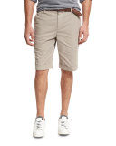 Flat-Front Cotton Shorts