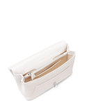 Leather Chain-Strap Flap Bag, Ivory