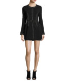 Madison Studded Stretch Crepe Dress, Black