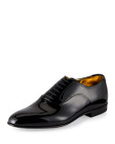 Garret Patent Leather Lace-Up Oxford, Black