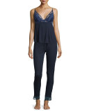 Noor Slim-Leg Lounge Pants, Navy